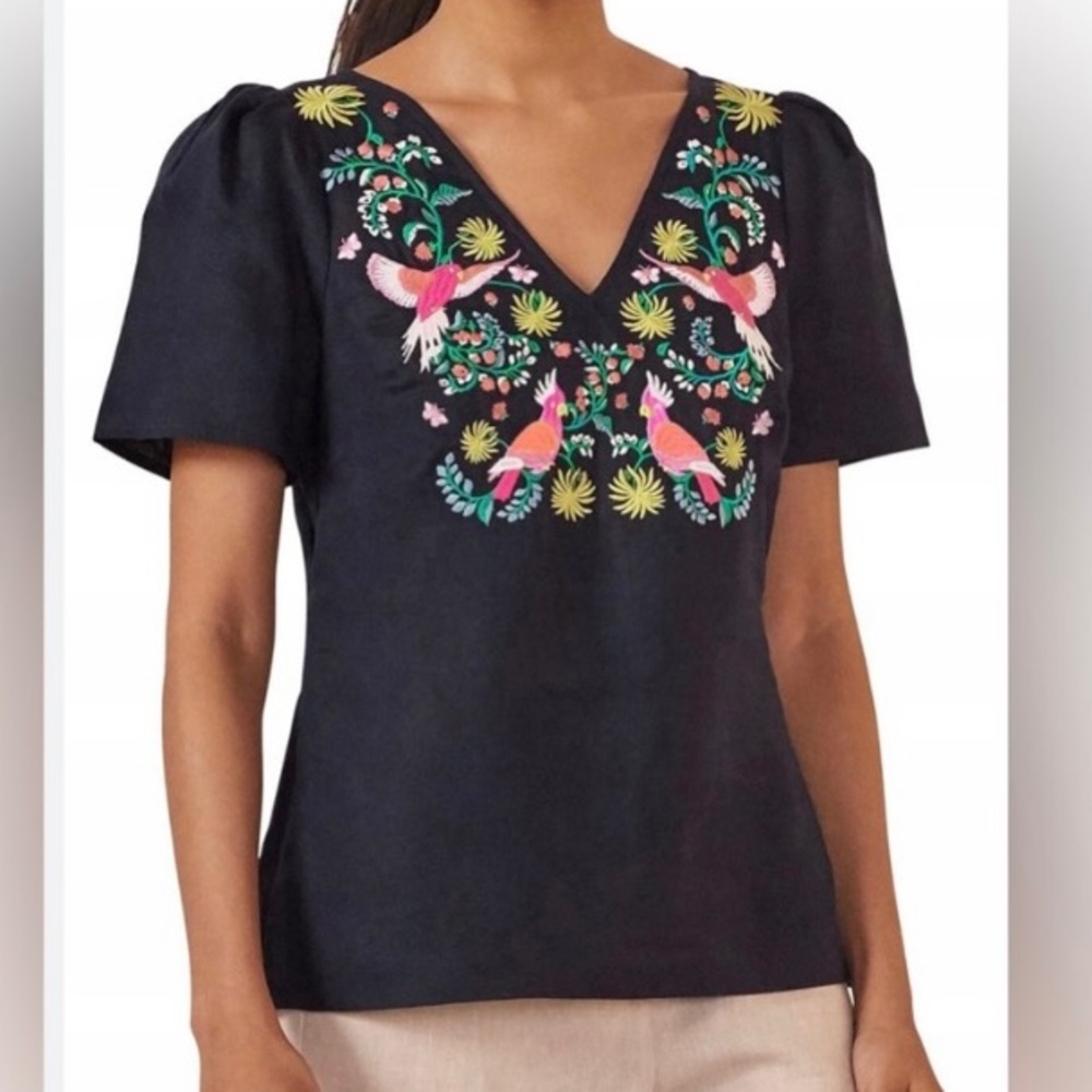 NWT Boden Heidi top - embroidered linen